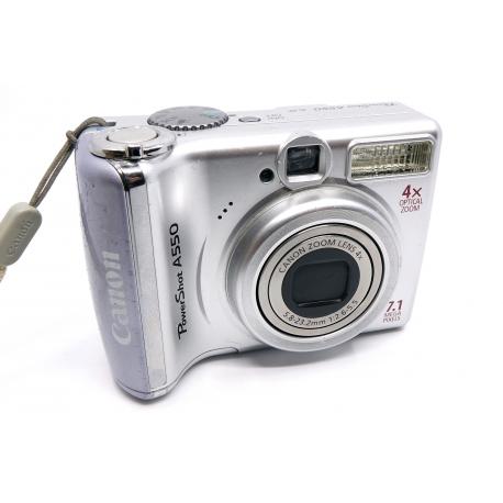 Aparat Canon Power Shot A550 - 7.1 Mpix - 4× Zoom - AA - Srebrny - Sprawny - Dobry stan