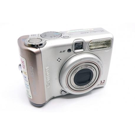 Aparat Canon Power Shot A510 - 3.2 Mpix - 4× Zoom - zasilanie AA - Srebrny - Sprawny