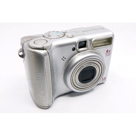 Aparat Canon Power Shot A530 - 5 Mpix - 4× Zoom - zasilanie AA - Srebrny - Sprawny