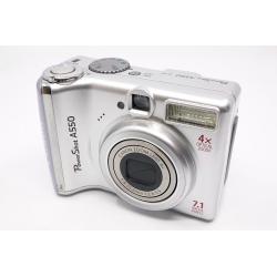 Aparat Canon Power Shot A550 - 7.1 Mpix - 4× Zoom - AA - Srebrny - Sprawny - Dobry stan