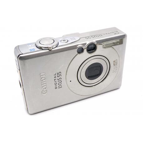 Aparat Canon Ixus 55 - metalowy kompakt cyfrowy - srebrny w pełni sprawny