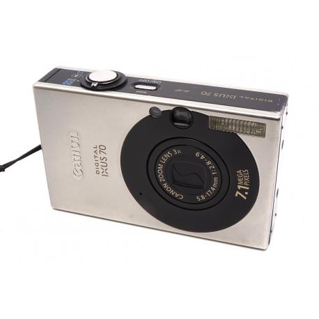 Aparat Canon IXUS 70 IS - stylowy metalowy kompakt-Dobry stan - srebrny