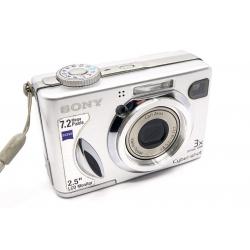 Aparat Sony Cyber-shot DSC-W7 7.2 MP Carl Zeiss 3x Zoom Srebrny Sprawny