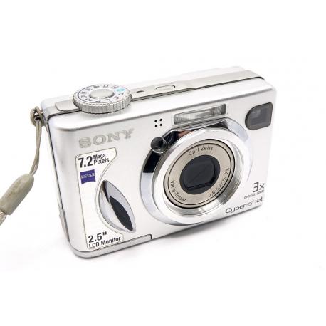 Aparat Sony Cyber-shot DSC-W7 7.2 MP Carl Zeiss 3x Zoom Srebrny Sprawny
