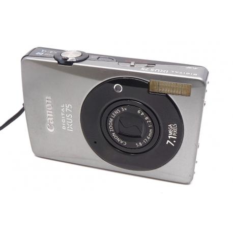 Aparat Canon IXUS 75 IS - stylowy metalowy kompakt - srebrny